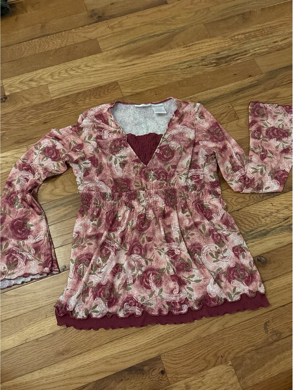 Vintage Y2K Mary Kate and Ashley babydoll peasant style top girls 14/16 XL